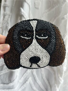 Beaded Puppy Dog Coin Purse